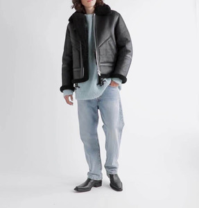 Plain High Street Men's <b>Gothic</b> Biker <b>Jacket</b> Punk Leather Coat Winter Eco-friendly Silver Skull Cross Hardware Slim Fit Stand - Product Image 4