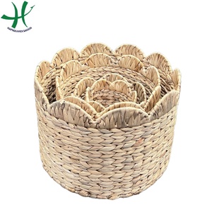 Panier de rangement rond en jacinthe pour décor à la maison pour le stockage d'eau pour la décoration intérieure - Product Image 1