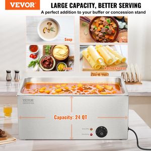 Scaldavivande Elettrico Commerciale 19QT Bain Marie 1200W in Acciaio Inossidabile per Buffet, Attrezzatura per Mantenere Caldi e Riscaldare Alimenti - Product Image 2