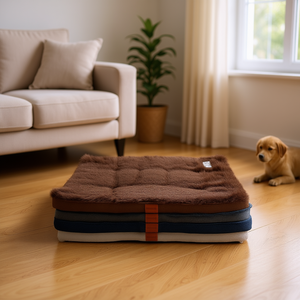 Cuccia per cani Yommy Foam 65x95x5cm Marrone Impermeabile Base Antiscivolo Tappetino per Animali Domestici in Finta Pelliccia Rimovibile - Product Image 3