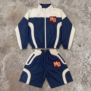 <b>Men's</b> Windbreaker Short Set Relaxed Fit Breathable Windbreaker Nylon Tracksuit Set Solid for <b>Summer</b> - Product Image 6