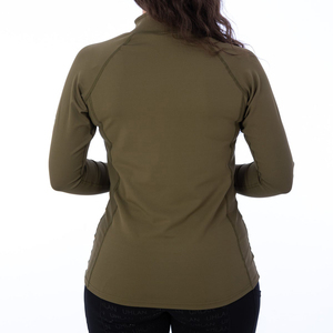 <b>Women's</b> Blue <b>Long</b> <b>Sleeve</b> Zip-Up <b>Polo</b> <b>Shirt</b> Solid Color Casual Style Quick Dry Knitted 100% Polyester Regular Length - Product Image 6