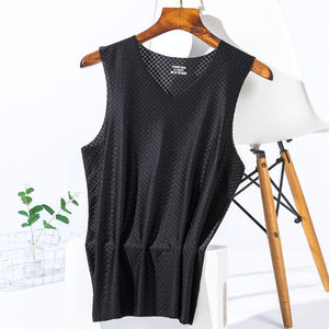 Débardeur de course personnalisé à séchage rapide, fin et respirant pour hommes, hauts de sport sans manches en maille perforée, vêtements de gym - Product Image 6