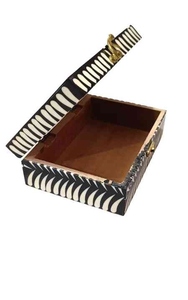 Artisan Craft Box Bone Inlay Wooden Jewelry Box Custom Design Storage <b>Case</b> for <b>Earrings</b> Rings Necklaces and Bracelets - Product Image 5