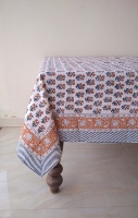 Nappe rectangulaire Balajee Green, faite à la main en Inde, imprimée au bloc, 100% coton, motif floral, logo personnalisé, lavable, style ferme moderne
