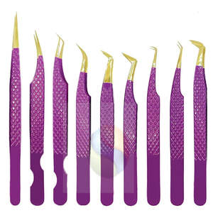 Pince à cils volume professionnelle à marque privée, pointe en acier inoxydable haute précision, pince à cils volume de luxe avec logo personnalisé - Product Image 1