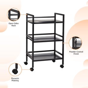 Chariot métallique robuste à roulettes – Organiseur de rangement polyvalent à 3 niveaux avec roues - Product Image 6