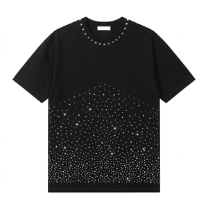 T-shirt uni pour homme à manches courtes, col rond, coupe décontractée, 100 % coton molletonné, écologique, infroissable, doux et confortable - Product Image 2