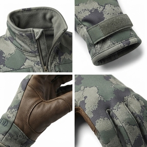 Guantes de Caza para Hombre OEM Camuflaje con Palma de Cuero Naranja Brillante, Dedo Gatillo Aislado, Impermeables y Cierre de Gancho y Bucle - Product Image 4