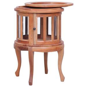 Vitrina de Madera de Caoba Sólida de 19.7\"x19.7\"x29.9\" con Acabado Natural para Sala de Estar - Product Image 3