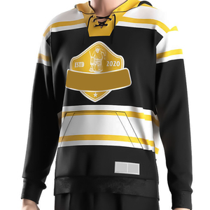 Custom Logo Latest Design Ice Hockey <b>Pullover</b> Hoodies Sublimation Embroidered Blank Hockey Hoodie - Product Image 5
