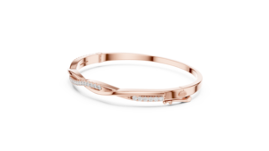 Pulsera de Oro Rosa con Diamantes Trenzados para Mujer, Brazalete Minimalista Cruzado, Joyería de Uso Diario, Regalo de Lujo, Cruz Trenzada de Oro Rosa - Product Image 2