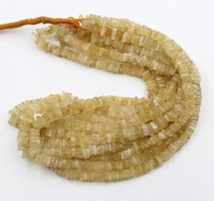 Cuentas de Citrino Lisas en Forma de Cuadrado Heishi a Precio Mayorista, Cuentas de Piedra Preciosa de Citrino Natural, Cuentas de Citrino en Forma de Rueda de 14 Pulgadas - Product Image 1