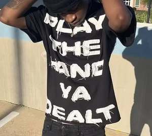 T-shirt unisexe surdimensionné en coton 100 % respirant avec broderie de patch, personnalisable, pour la vente en gros de vêtements streetwear - Product Image 4