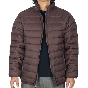 Vestes d'hiver rembourrées en duvet léger et chaud, personnalisées avec logo, en nylon noir, à capuche, pour hommes - Product Image 4