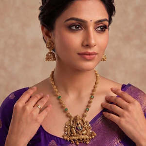 Ganesha Golden Bead Necklace Set-Fine Jewelry - Product Image 1