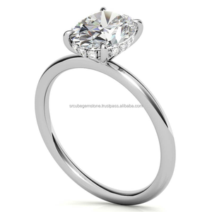 Luxury Custom 925 Silver Women's Engagement <b>Ring</b> with Oval Cut <b>CZ</b> CVD Diamond Solitaire Wedding Jewelry Gift - Product Image 4