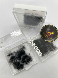 ขนตาปลอมสำเร็จรูปขายส่ง ขนสังเคราะห์ ทำมือ สีดำด้าน น้ำหนักเบา 3 มิติ 0.10 ดีเคิร์ล 12 มม. รับทำโลโก้ - Product Image 4