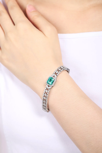Premium Women's 925 Silver Emerald Cut Diamond <b>Bracelet</b> With IGI Certified Lab grown Diamonds For Wedding Occasion - Product Image 3