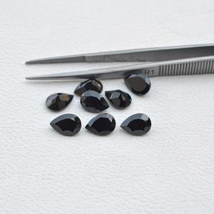 AAA Grade Haute Qualité Naturel Spinelle Noir 8x12mm À Facettes Poire Pierre Précieuse Anneau et Boucle D'oreille Pierres Personnalisées Vente Chaude - Product Image 2