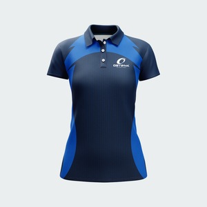 Polo de Mujer de Manga Corta con Bloques de Color, Secado Rápido, Poliéster, Ropa Deportiva Casual con Logotipo Frontal - Product Image 6