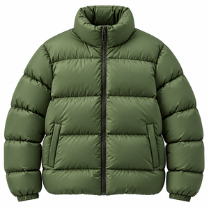 Chaqueta de plumón para hombre, ligera, acolchada, cálida, informal, para exteriores, con cuello alto y cremallera. - Product Image 6