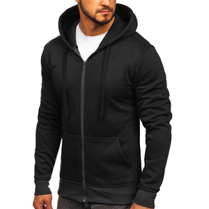 Pull à capuche bleu clair pour homme, coupe classique, couleur unie, décontracté, avec poche avant, tissu polaire, 100% coton, hiver - Product Image 2