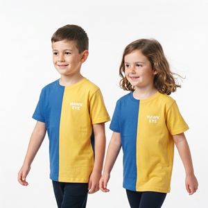 T-shirts décontractés unisexes à col rond bicolore pour enfants, à manches courtes, pour garçons et filles, vêtements décontractés, fournisseurs en gros - Product Image 3