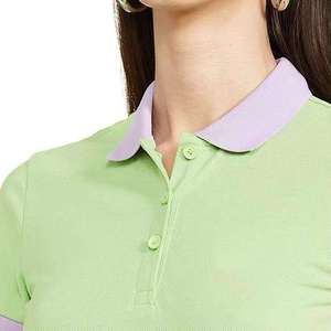 เสื้อโปโลกอล์ฟผู้หญิงแบบสปอร์ตสั่งทำขายส่ง ผ้าโพลีเอสเตอร์ แขนสั้น ทรงลำลอง สีพื้น ปักลาย สำหรับฤดูร้อน - Product Image 4