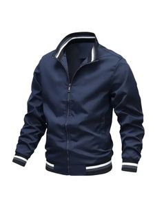 <b>Men's</b> Hooded Patchwork <b>Fleece</b> Jacket <b>Navy</b> Blue Waterproof Windproof Casual Zipper Closure Regular Fit Autumn Wear - Product Image 2