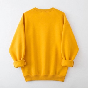 Women Yellow Crew neck <b>Sweatshirt</b> Heavyweight Fleece Pullover Cute Red <b>Heart</b> Graphic Print Oversized Drop Shoulder Street wear - Product Image 2