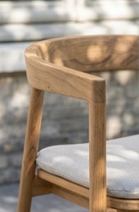 <b>Round</b> Teak <b>Garden</b> Set Outdoor Dining <b>Table</b> and Chairs Set for 6 Person Weather Resistant Restaurant Patio Furniture - Product Image 5