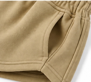 Pantalones Cortos Deportivos para Mujer, Color Caqui, Cintura Elástica, Bolsillos Transpirables, Logotipo en la Pierna Derecha, Estilo Deportivo, Tejido de Punto - Product Image 5