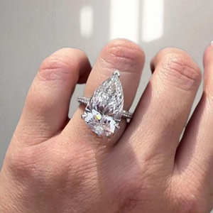 Anillo de Compromiso de Lujo con Diamante Cultivado en Laboratorio con Corte de Pera para Mujer, Certificado IGI, Oro de 14K, Joyería Nupcial, Regalo - Product Image 5