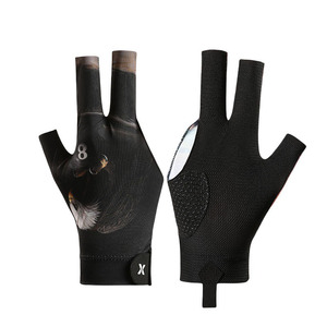 Gants de billard et de snooker en polyester noir à 3 doigts avec bande magique antidérapante pour un jeu rapide et portable – Accessoires de billard - Product Image 5