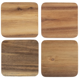 Venta al por mayor cuadrado redondo diseño bebida taza cristal epoxi Pino taza de té posavasos resina y madera monograma de madera natural resina de madera - Product Image 1