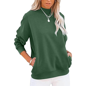 Sweat-shirt respirant de qualité supérieure pour femme, personnalisable, style streetwear, col montant, col roulé, vente chaude - Product Image 1