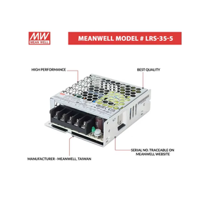 แหล่งจ่ายไฟ MeanWell LRS 35 5 5V 7A 35W SMPS แบบโลหะหุ้ม  จ่ายไฟคงที่ สำหรับระบบอัตโนมัติในอุตสาหกรรมและไฟ LED - Product Image 2