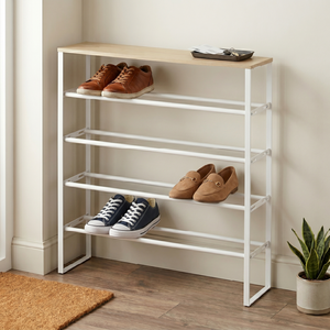 Modern Durable Portable Powder Coated Iron Metal Space Saving 5 tier <b>Shoe</b> <b>Rack</b> Easy Assembly Home Furniture Living Room - Product Image 1