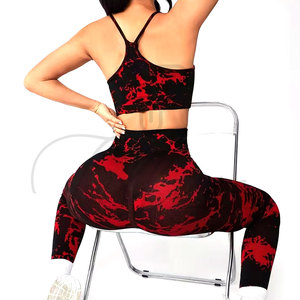 Wholesale Customized Yoga Sets Top Quality Women's Sportswear 100% Polyester Fitness Gym Wear Women Sets Yoga Set - Product Image 1