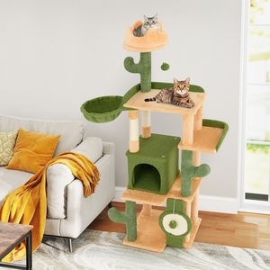 Albero per Gatti a Forma di Cactus da 63 Pollici con Posti di Tiraggio in Sisal e Tavola per Gatti da Interno - Product Image 3
