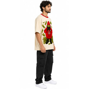 100% Cotton Graphic Tee <b>Men</b> Custom Logo Oversized Loose Fit Drop Shoulder Vintage Stone Acid Wash Long DTG Printed T-<b>Shirt</b> - Product Image 5