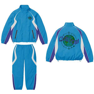 Conjunto Deportivo de Chaqueta Cortavientos y Pantalones para Hombre, Personalizado, Verano, Transpirable, Estilo Vintage, Poliéster, Estampado Otoñal, Ropa Deportiva Esencial - Product Image 6