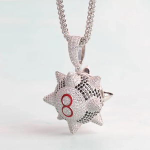 Mens Hip Hop Football 8 Pendant Necklace <b>Iced</b> <b>Out</b> Sports Number Charm Bling <b>Chain</b> Streetwear Fashion Jewelry Accessories Gift - Product Image 6