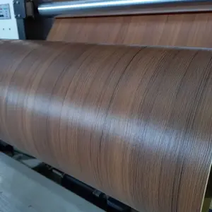 Decorative PVC Decking flooring film wood grain design high thickness for vacuum membrane and press rolling Matt and High gloss