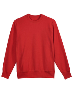 <b>Women's</b> <b>Red</b> Crew Neck <b>Sweatshirt</b> 100% Cotton Knitted Solid Color Regular Fit Autumn Wear - Product Image 1