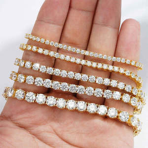 Hot Selling Afar Jewels 925 Sterling 2mm 3mm 4mm 5mm Moissanite Tennis Bracelet Hip Hop Moissanite Bracelet <b>Men</b> Women - Product Image 3