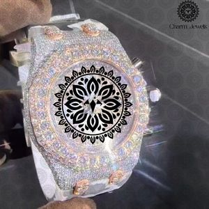 Charm Jewels Luxury Women's Stainless Steel <b>Watch</b> 40mm Round Case Sapphire Crystal Analog Quartz Movement Folding Clasp - Product Image 2