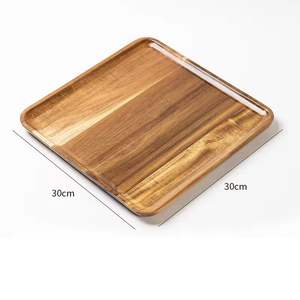 Bandeja multifuncional de madera de acacia para el desayuno con patas plegables y bordes elevados - Product Image 3