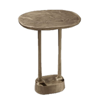 Table d'appoint en métal au design élégant avec finition dorée antique, table basse pour salon et décoration intérieure
